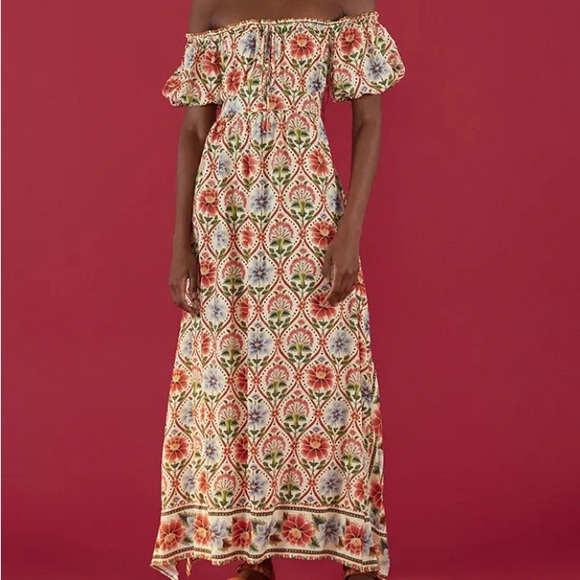 FARM Rio Dresses & Skirts - Farm Rio off the shoulder maxi dress size